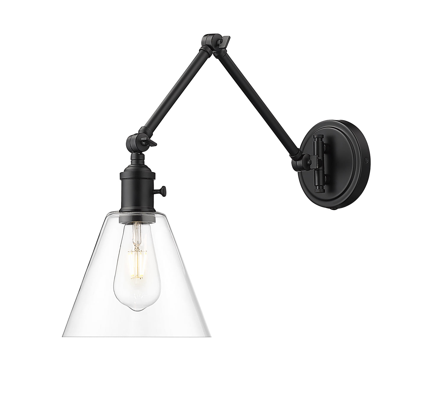 348S-MB - Gayson 1 Light Wall 8" Sconce - Matte Black