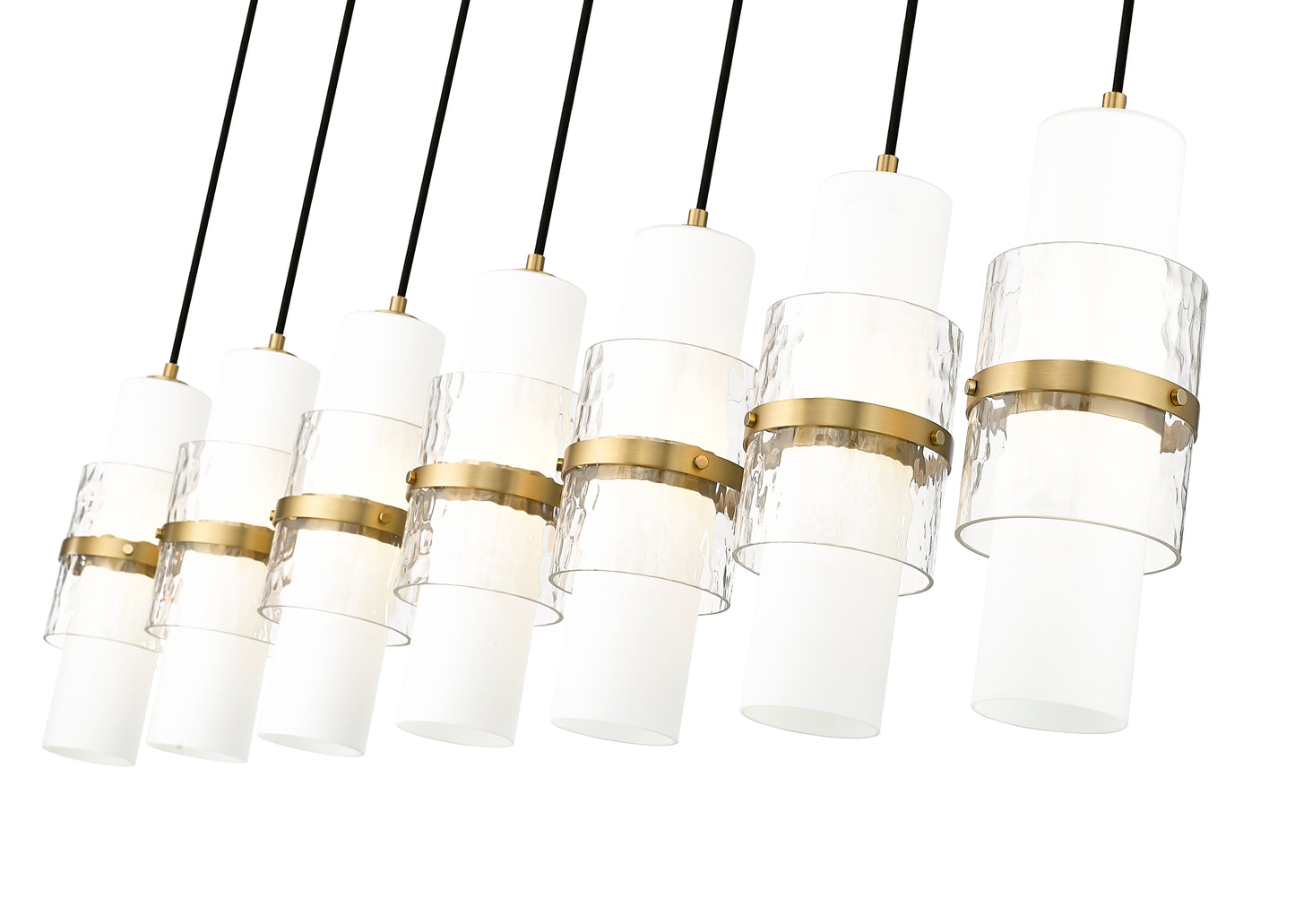 1946P-7L-MGLD - Cayden 7 Light Linear 54" Chandelier - Modern Gold