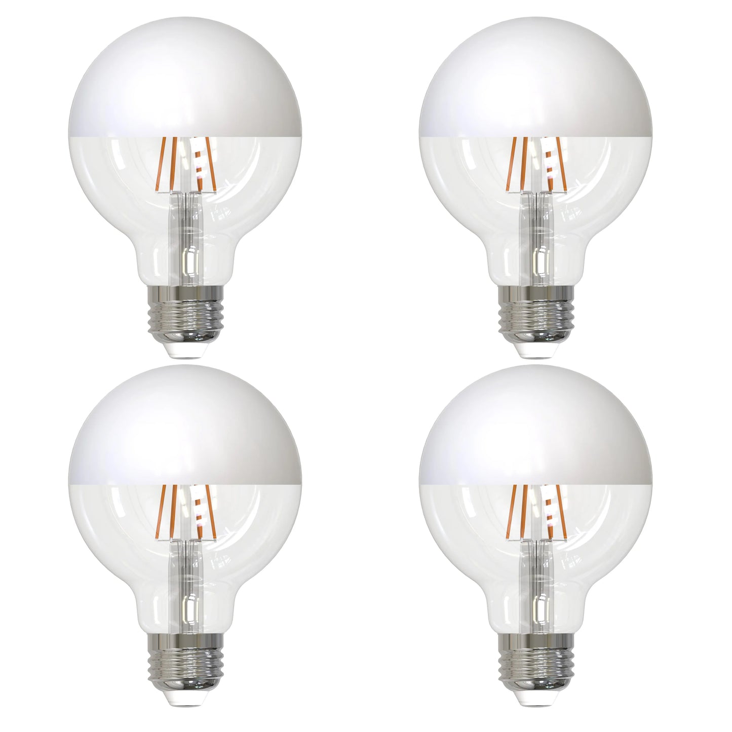 776839 - Filaments Dimmable G25 Half White Glass Medium Base - 5 Watt - 2700K - 4 Pack