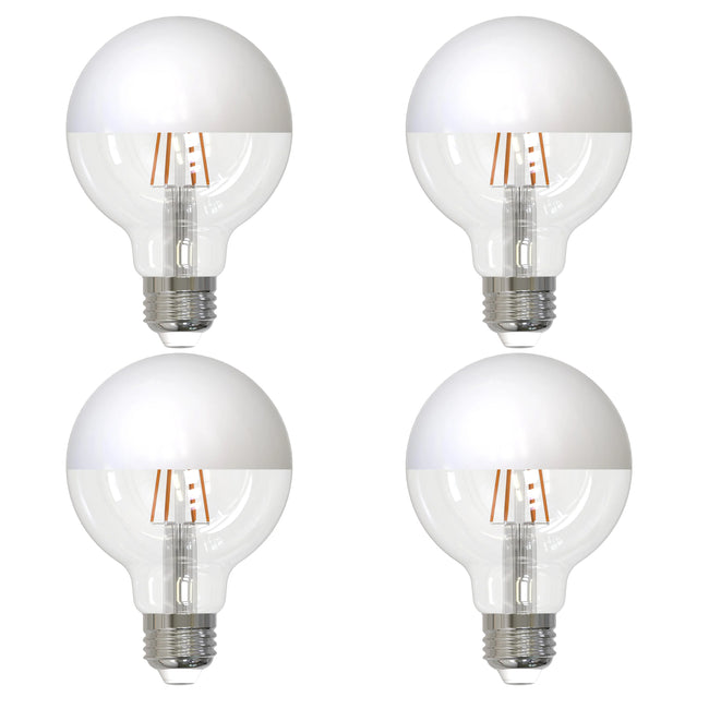 776839 - Filaments Dimmable G25 Half White Glass Medium Base - 5 Watt - 2700K - 4 Pack