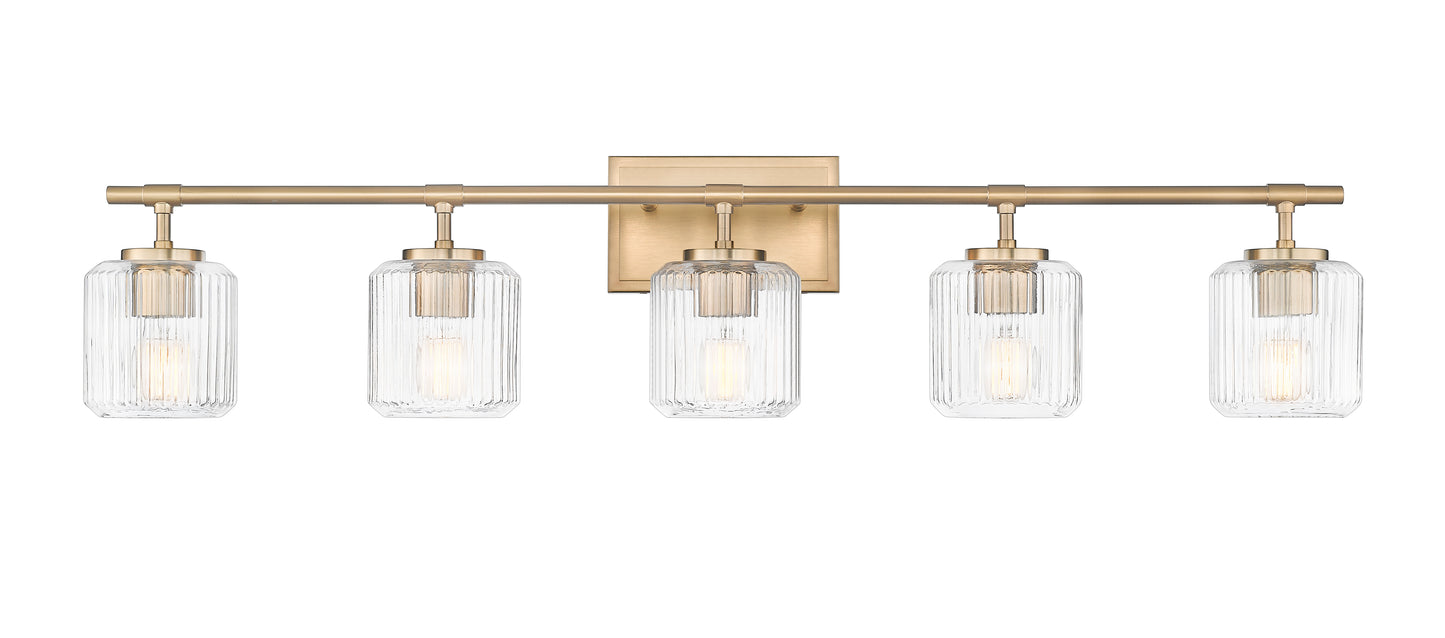 7515-5V-MGLD - Landon 5 Light 42" Vanity - Modern Gold