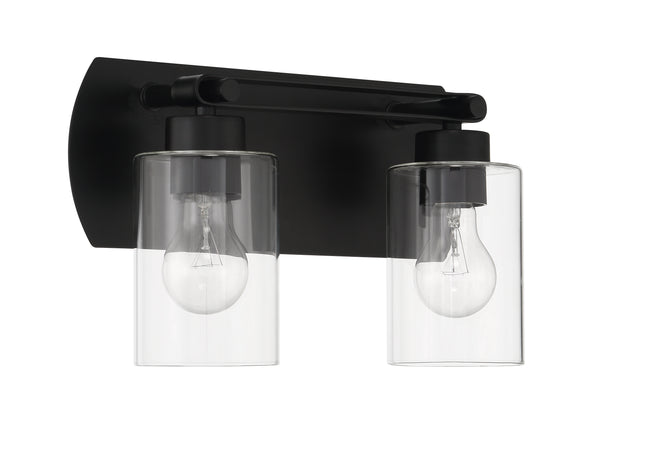 17614FB2 - Hendrix 2 Light 14" Wide Vanity Light - Flat Black