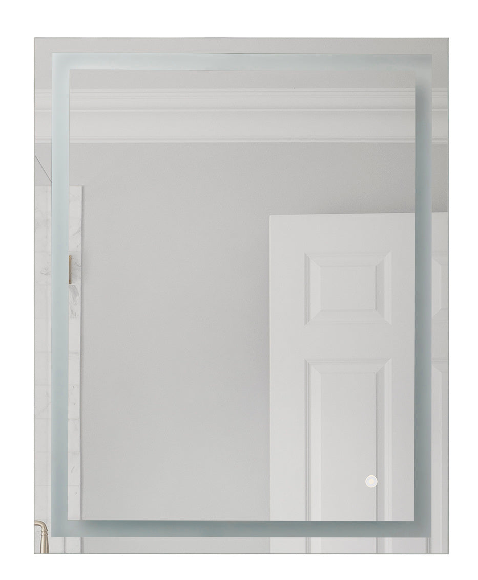 MIR106-W - Frameless,LED Mirror 1 Light 24" Wide Illuminated Mirror - White