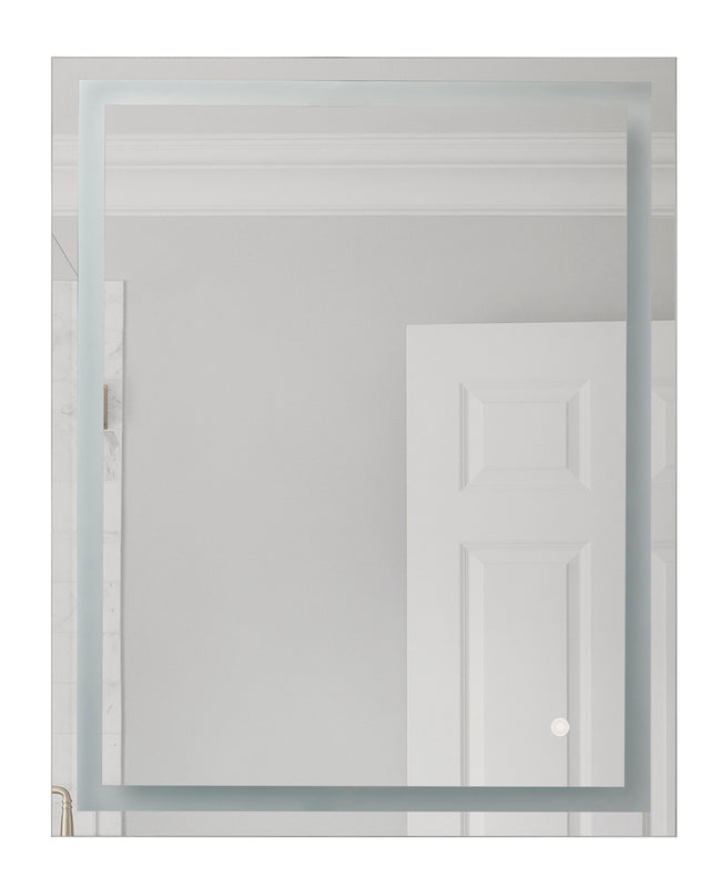 MIR106-W - Frameless,LED Mirror 1 Light 24" Wide Illuminated Mirror - White