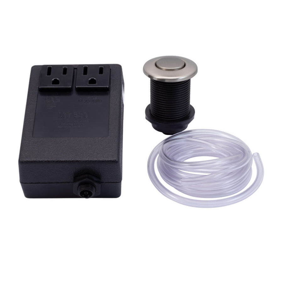 MT951/BRN - Round "Classic" Waste Disposer Air Switch with Direct Plug-In - Brushed Nickel
