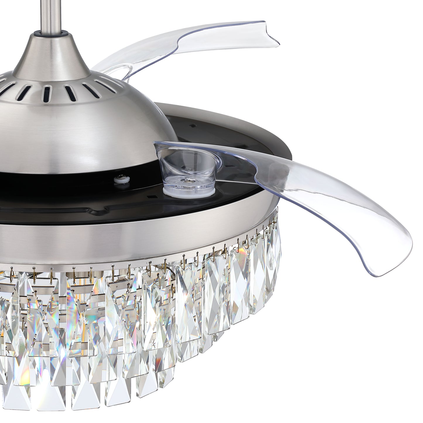 SOF42BNK3 - Sofia 42 Hidden Blades 42" 3 Blade Ceiling Fan with Light Kit - Brushed Nickel