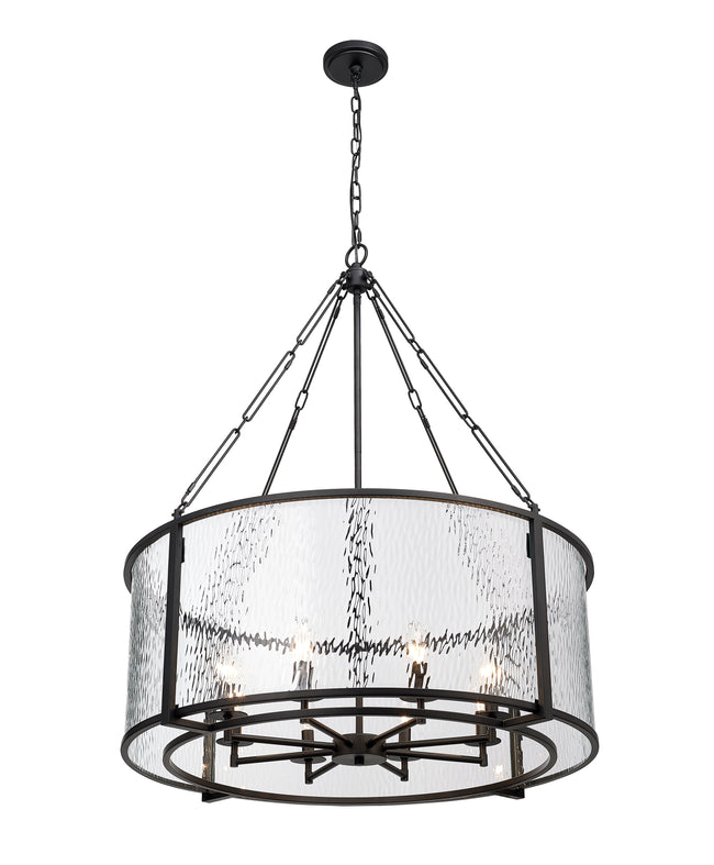 346P32-MB - Barrington 8 Light 32" Chandelier - Matte Black