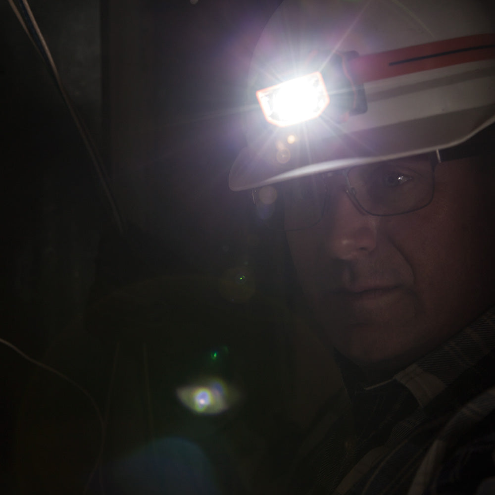56220 - LED Headlamp with Silicone Hard Hat Strap