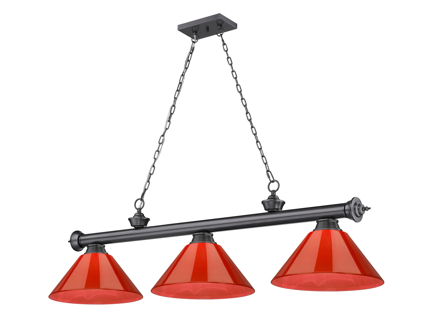 2306-3BP-PRD - Cordon 3 Light 57" Billiard - Bronze Plate