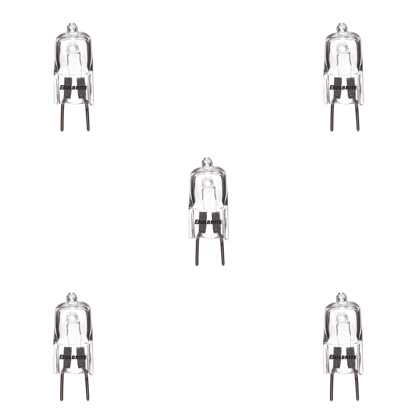 655021 - Dimmable Clear T4 Halogen GY8 Base Light Bulb - 20 Watt - 2900K - 5 Pack