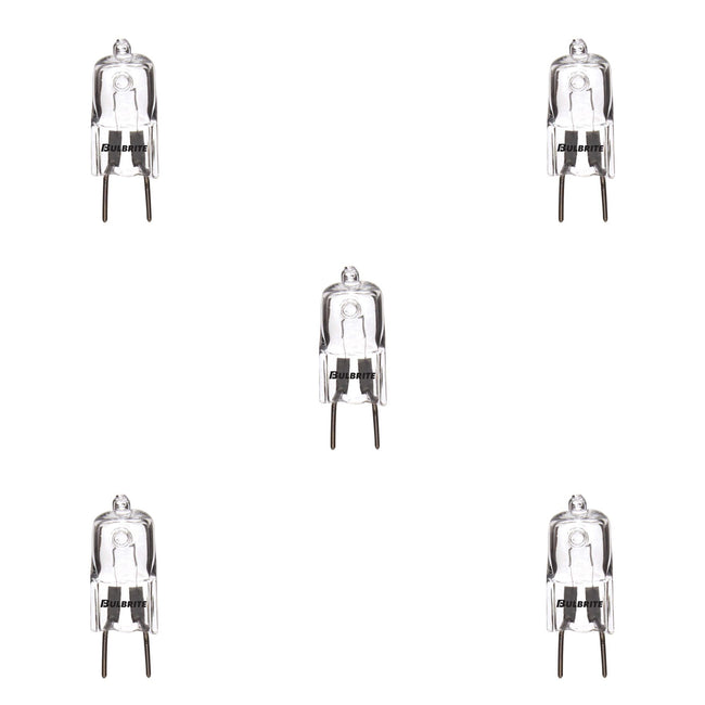 655021 - Dimmable Clear T4 Halogen GY8 Base Light Bulb - 20 Watt - 2900K - 5 Pack