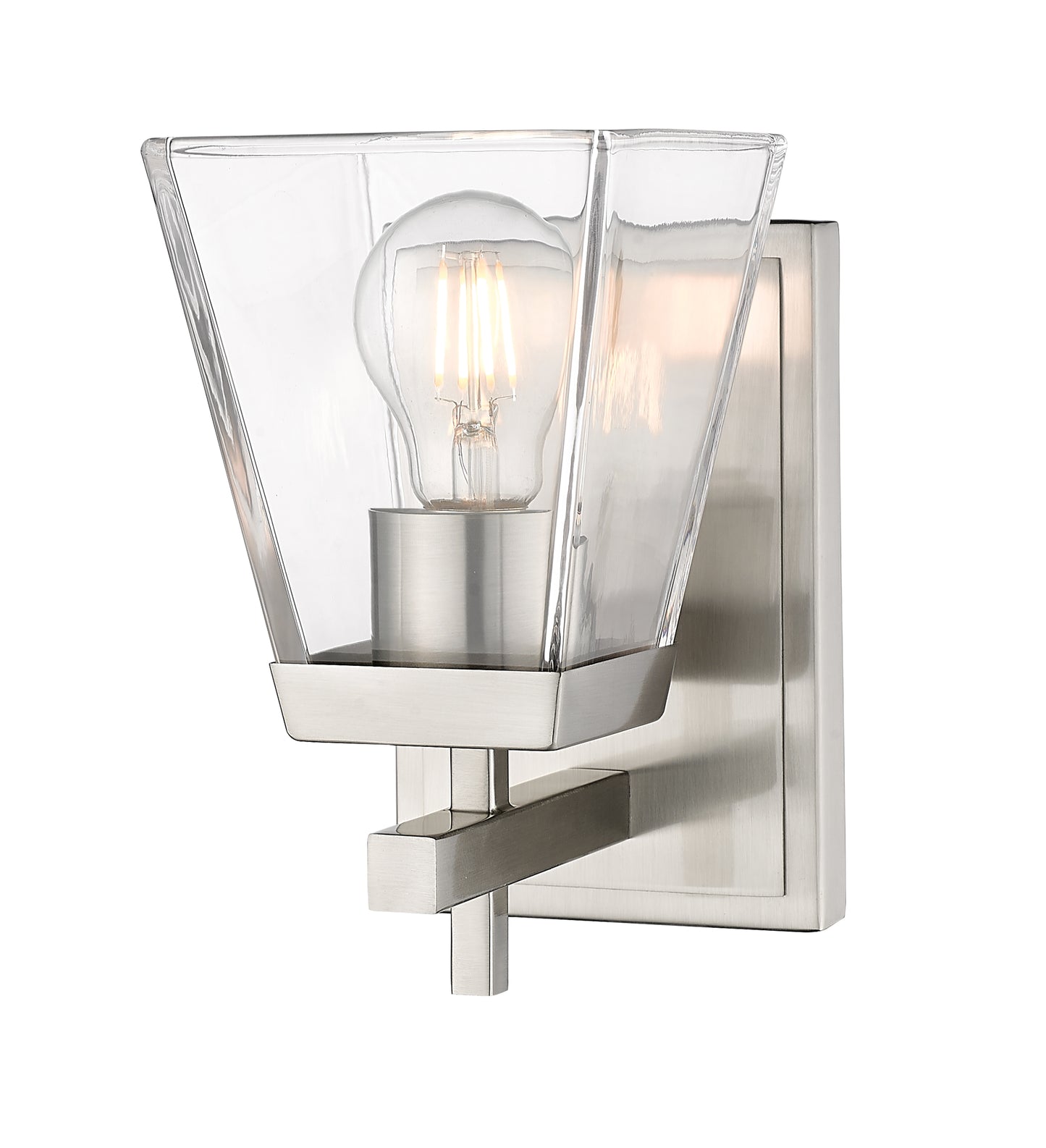 819-1S-BN - Lauren 1 Light Wall 8" Sconce - Brushed Nickel