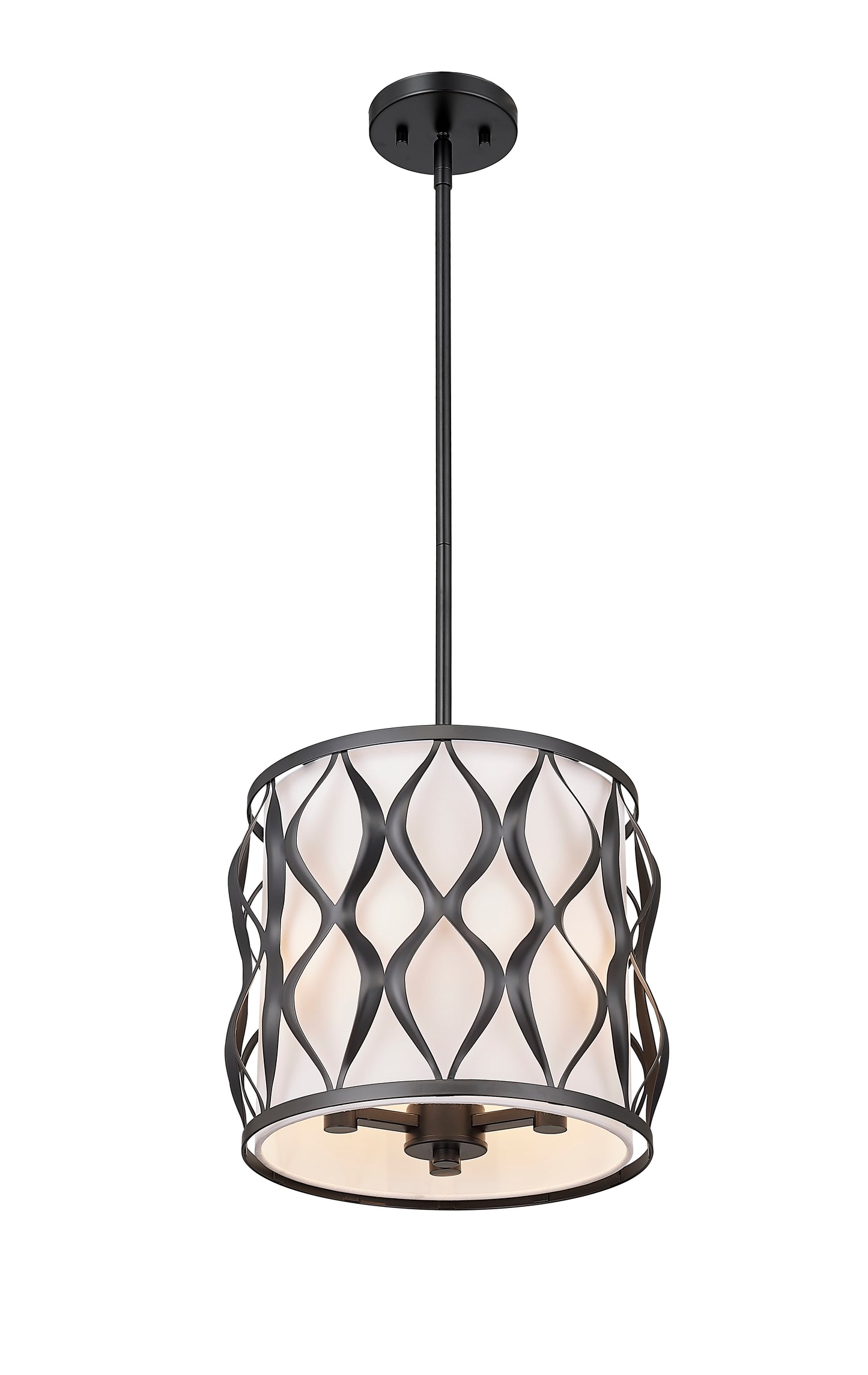 1948P12-MB - Harden 3 Light 12" Pendant - Matte Black