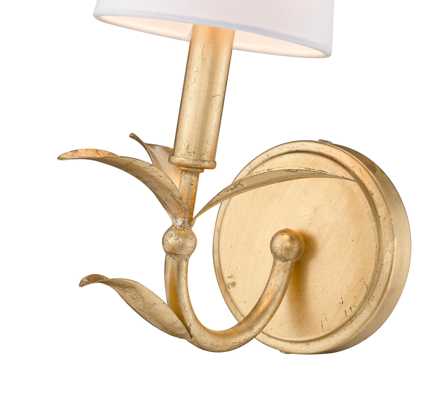 830-1S-GLF - Aslin 1 Light Wall 12" Sconce - Gold Leaf
