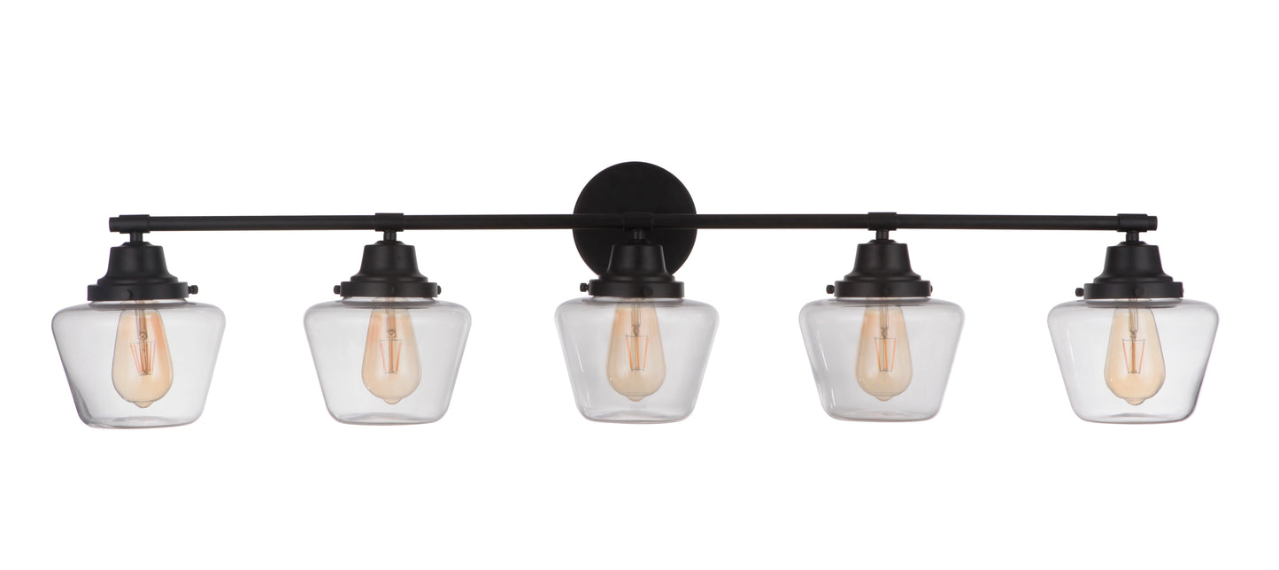 19548FB5 - Essex 5 Light 48" Wide Vanity Light - Flat Black