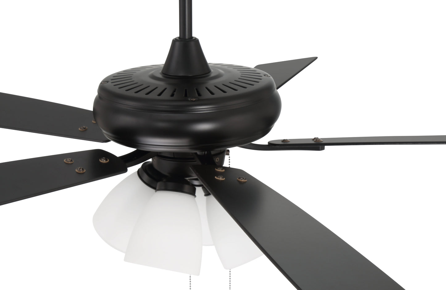 ECF114FB5-FBGW - Eos Frost 4 Light 52" 5 Blade Ceiling Fan with Light Kit - Flat Black