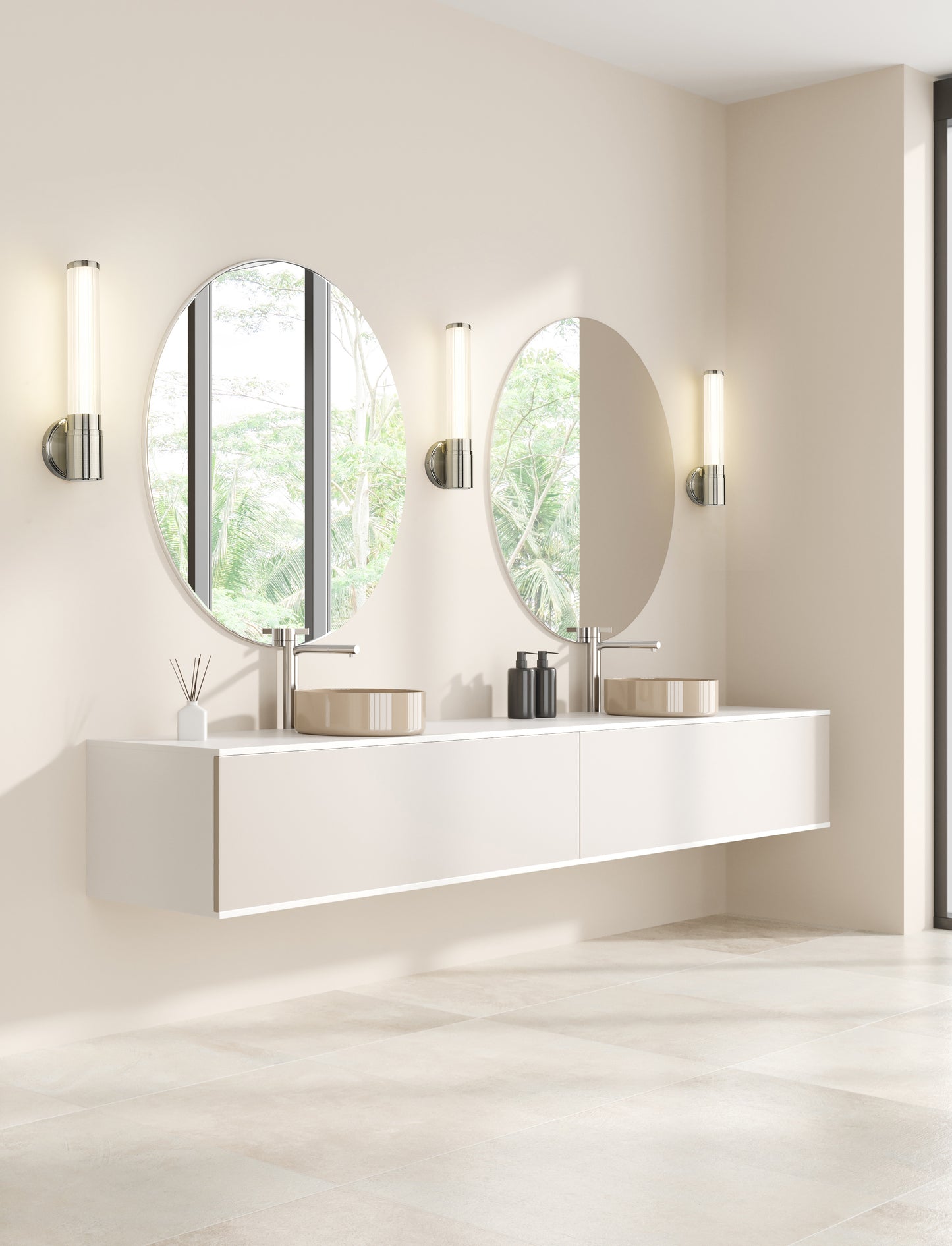 1020-1S-BN-LED - Warwick 1 Light Wall 16" Sconce - Brushed Nickel