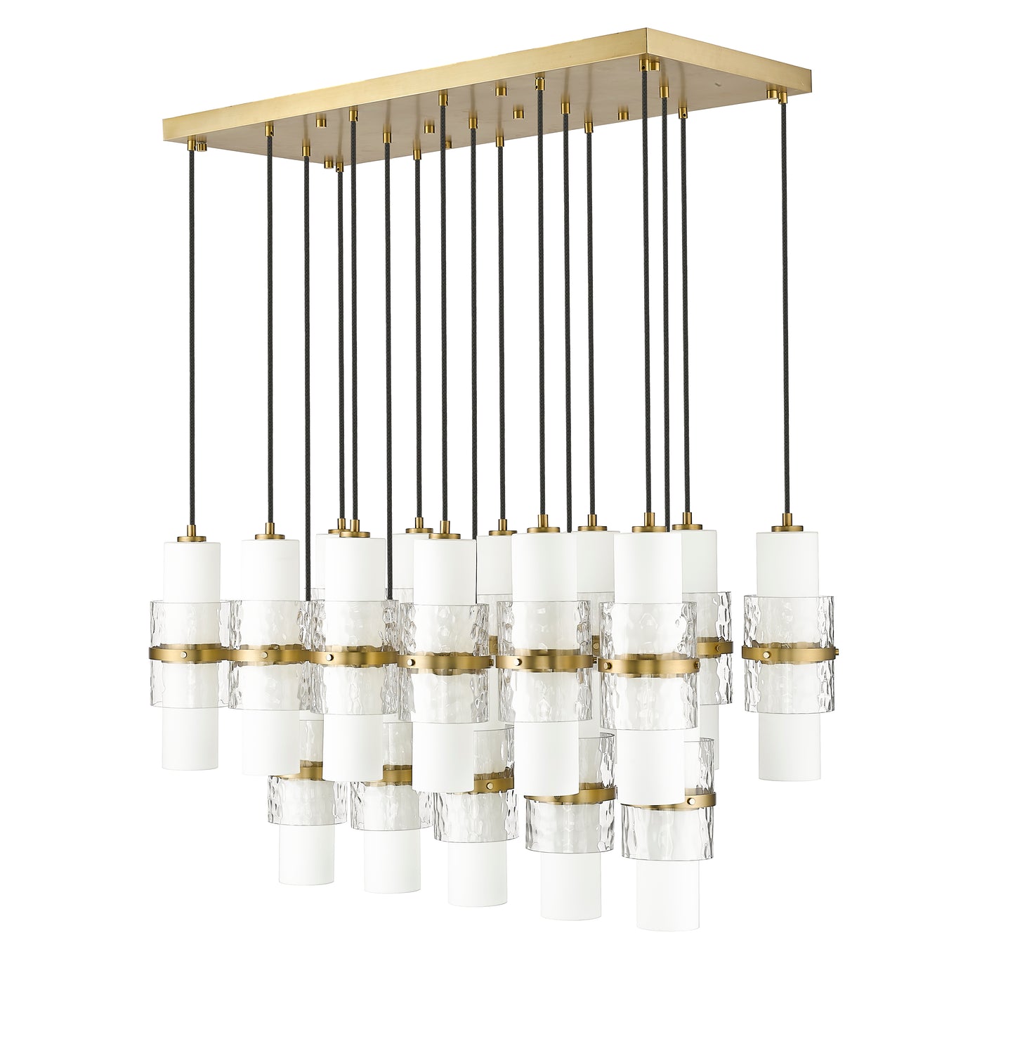1946P-17L-MGLD - Cayden 17 Light Linear 42" Chandelier - Modern Gold