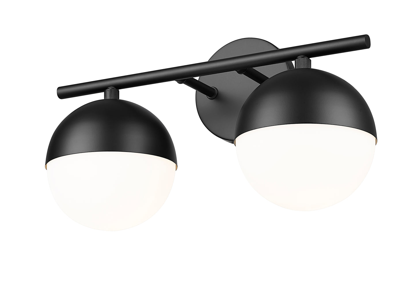 7517-2V-MB - Realm Sphere 2 Light 16" Vanity - Matte Black