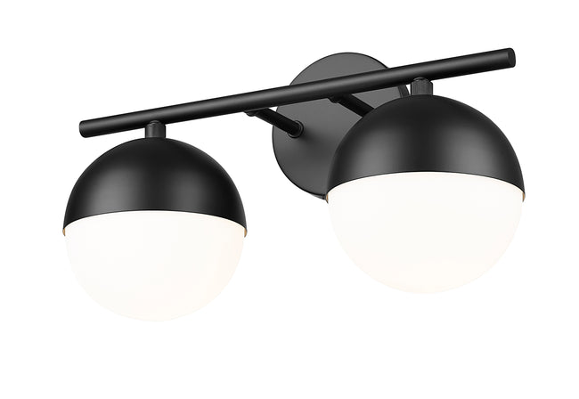 7517-2V-MB - Realm Sphere 2 Light 16" Vanity - Matte Black