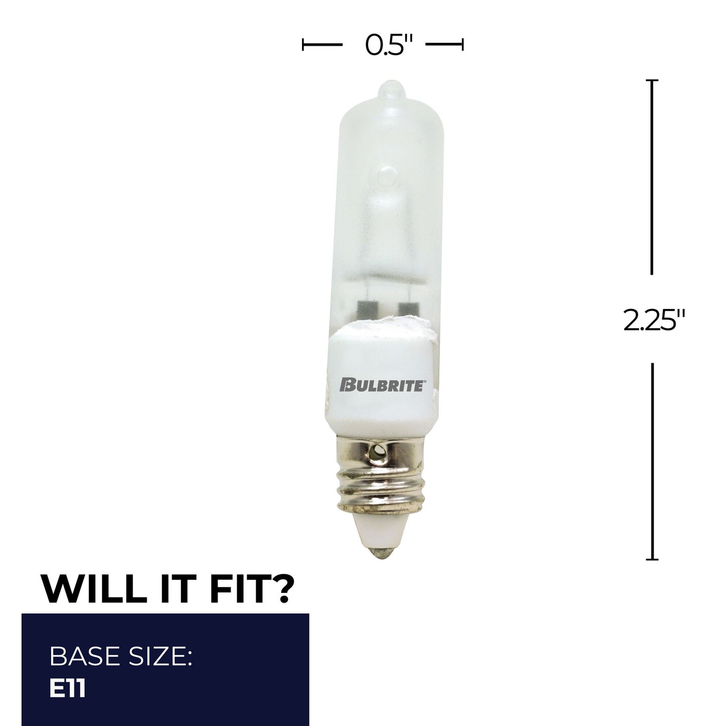 610052 - Dimmable Frost T4 Halogen Mini Candelabra Light Bulb - 50 Watt - 2900K - 5 Pack
