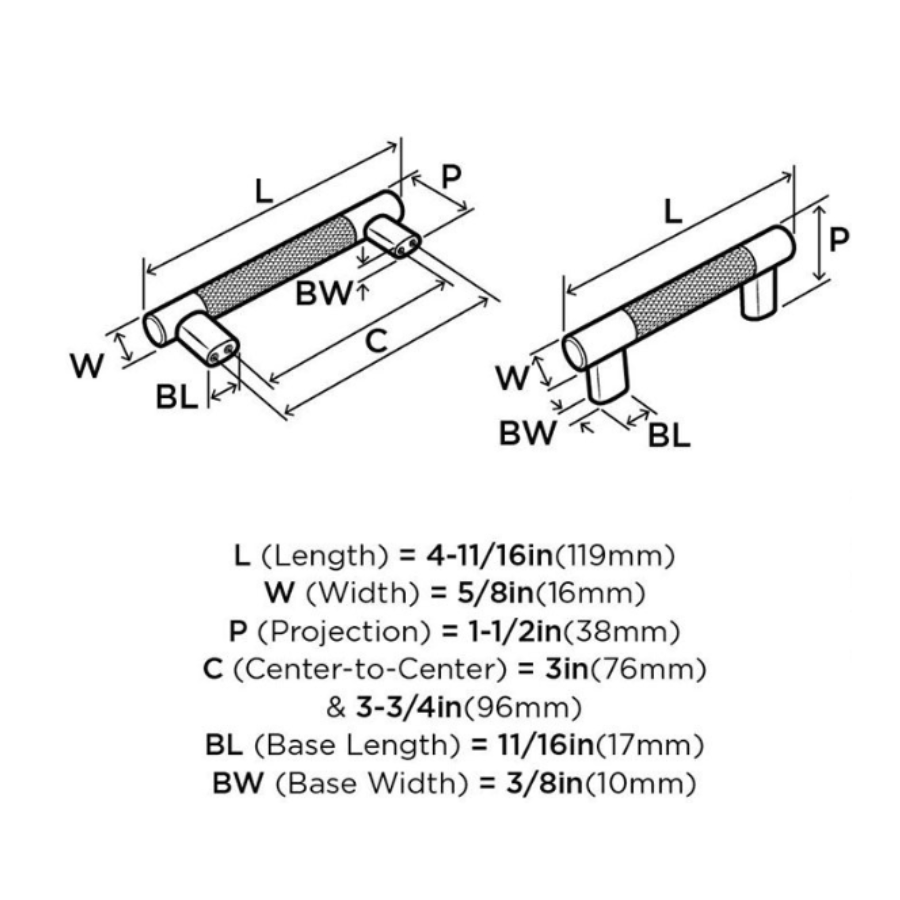 BP36557G10ORB-10PACK - 3" & 3 3/4" Center-to-center - Satin Nickel and Oil Rubbed Bronze