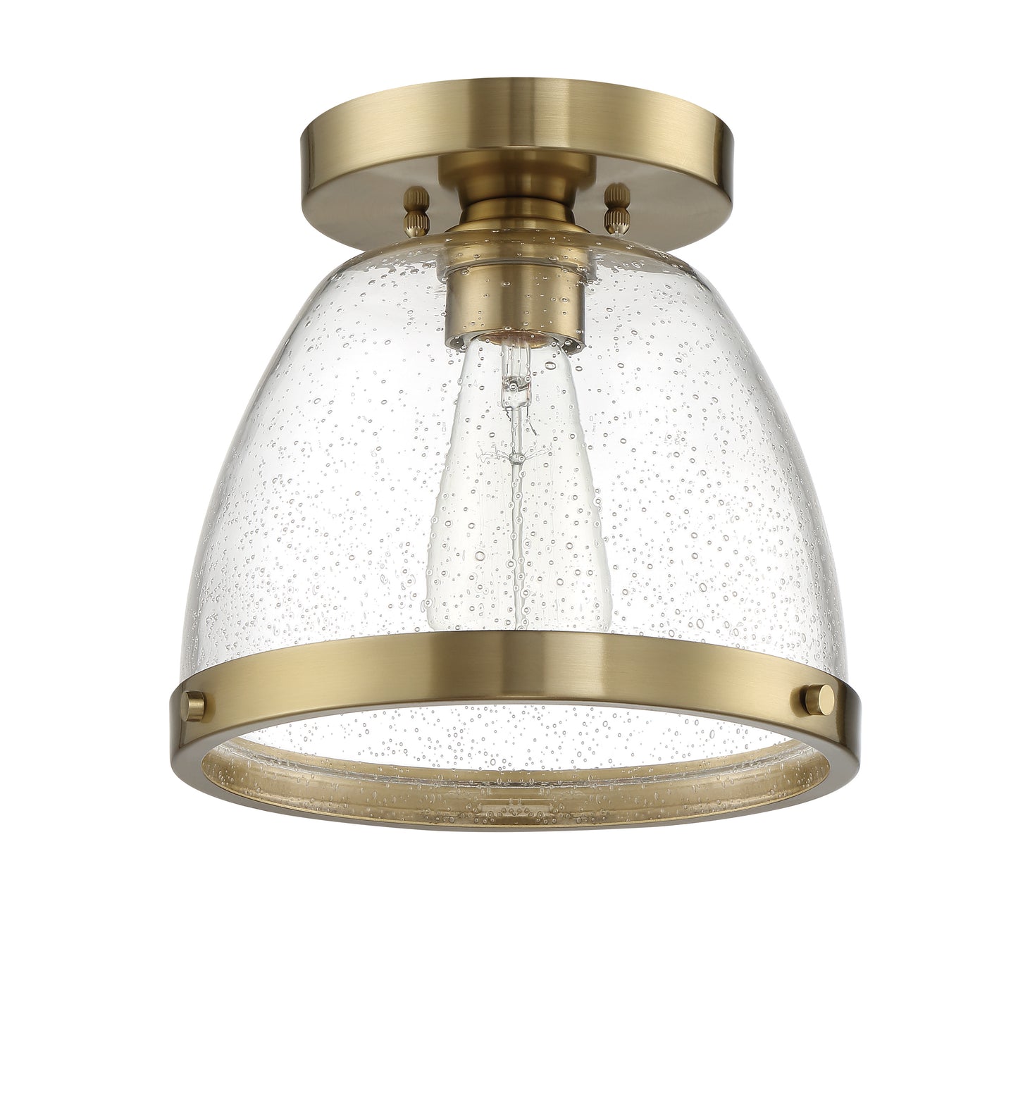 X1410-SB - Lodie 1 Light 9.5" Wide Flush Mount - Satin Brass
