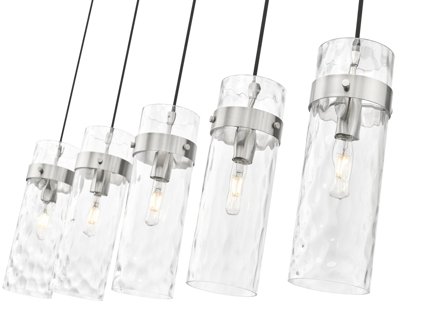 7002P5-5L-BN - Fontaine 5 Light Linear 44" Chandelier - Brushed Nickel