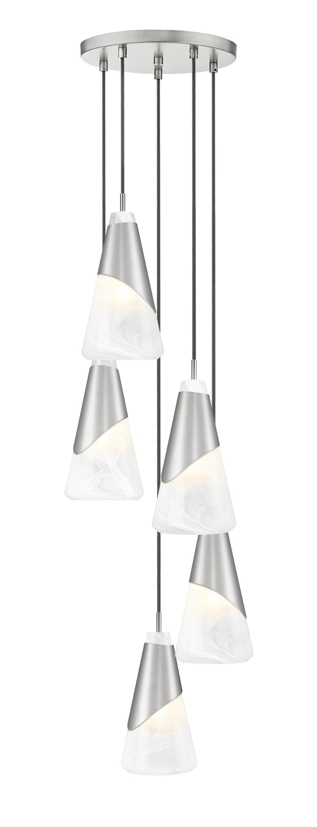 828P6-5R-BN - Aimie 5 Light 12" Chandelier - Brushed Nickel