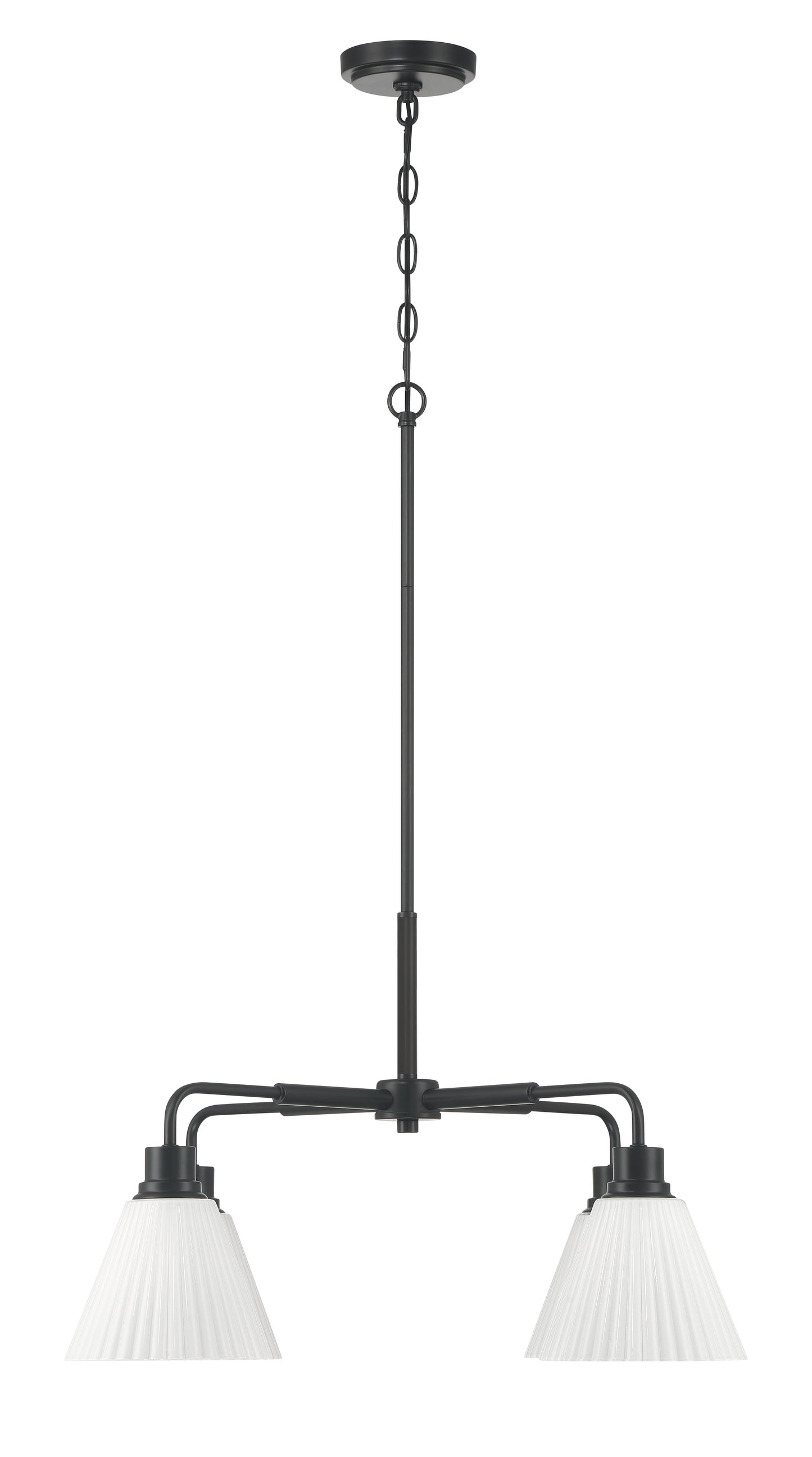 62324-FB - Pleated II 4 Light 30" Wide Chandelier - Flat Black
