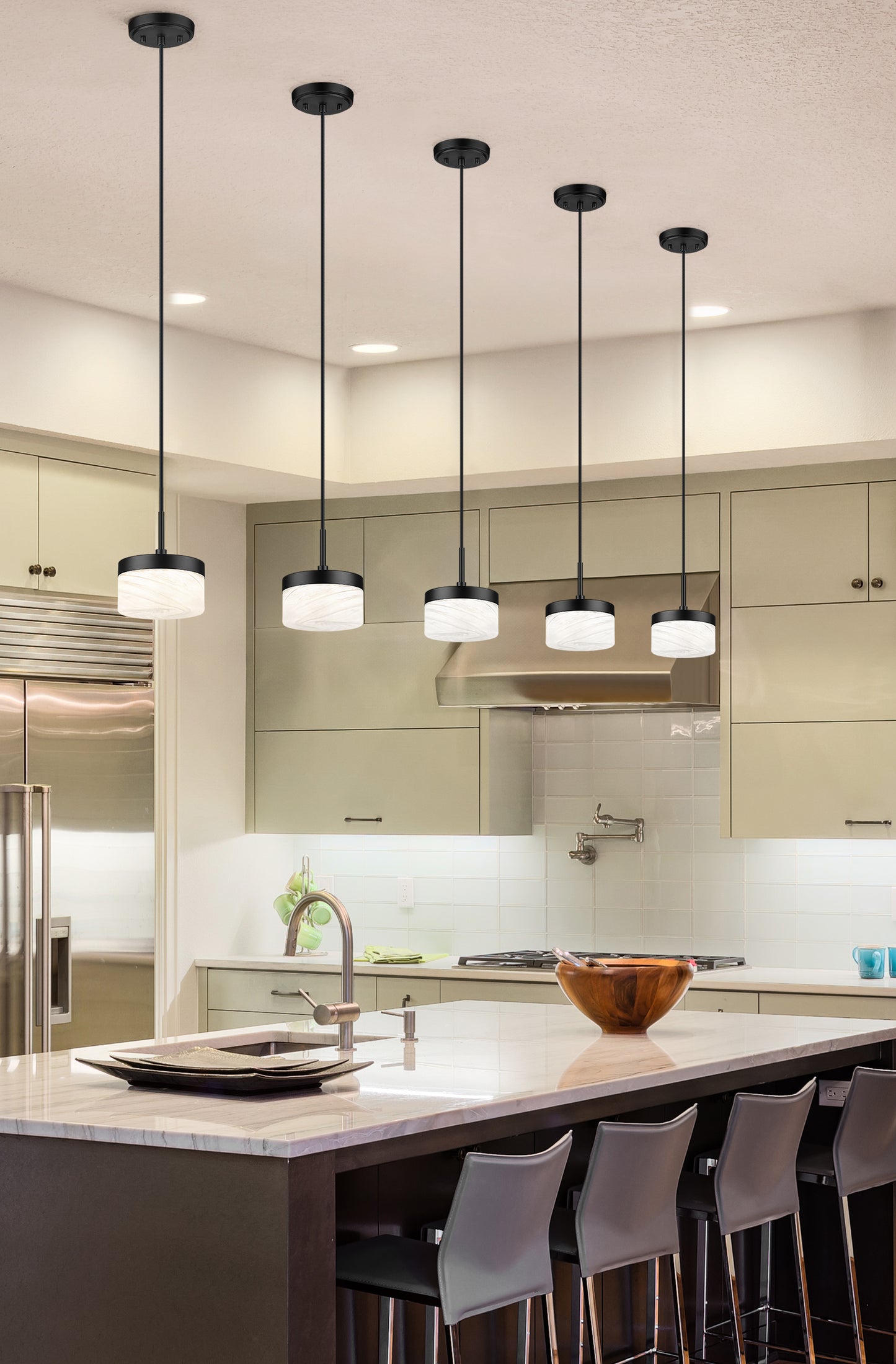 827P6-MB-LED - Renaud 1 Light 7" Pendant - Matte Black