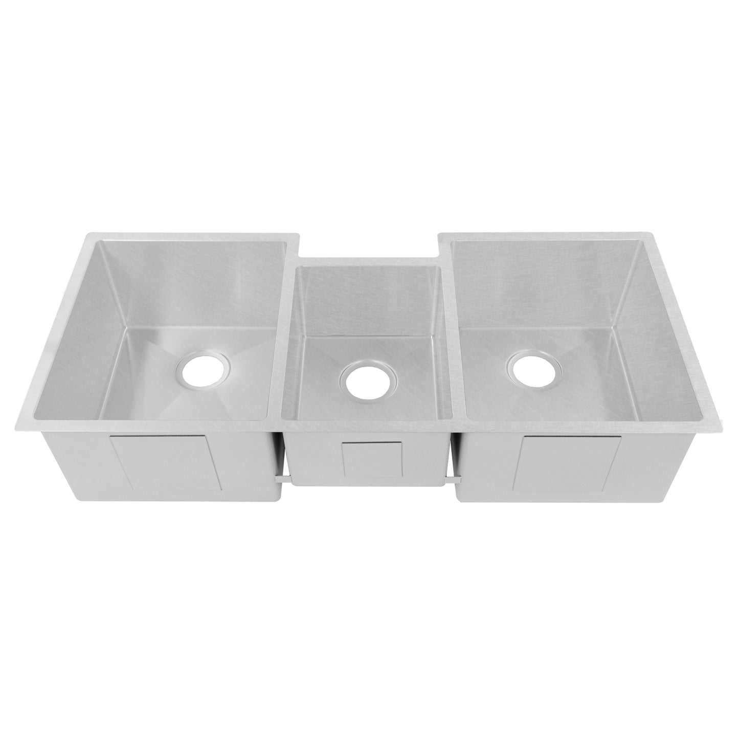 SLT-45S - 45" Breckenridge Undermount Triple Bowl Satin Stainless Steel Kitchen Sink with Bottom Grid