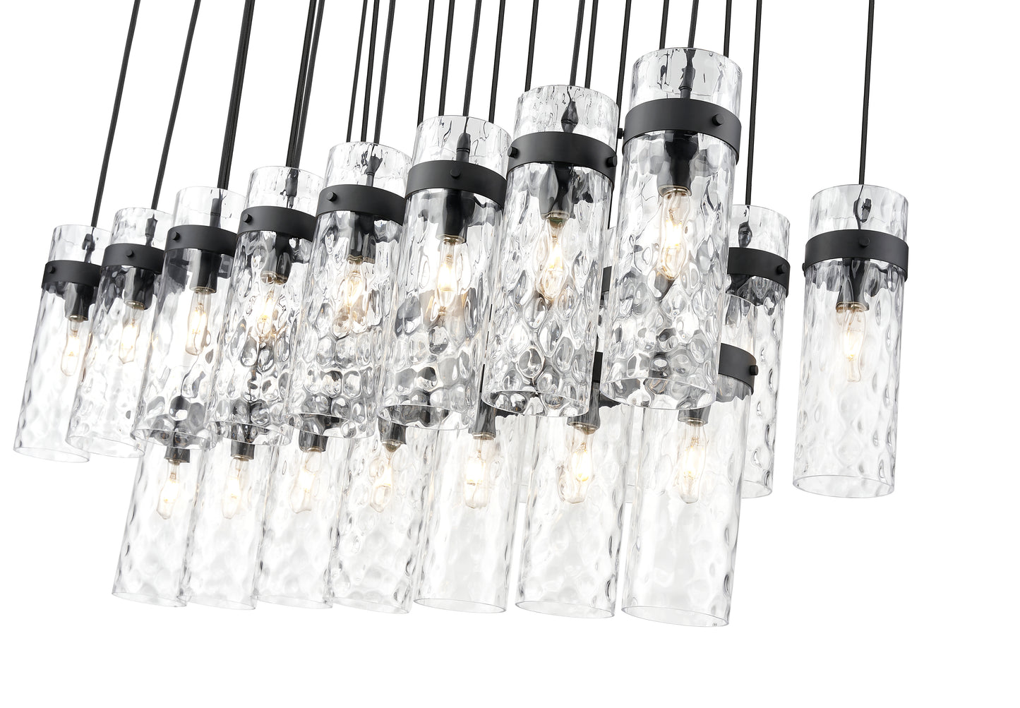 7002P5-23L-MB - Fontaine 23 Light Linear 54" Chandelier - Matte Black