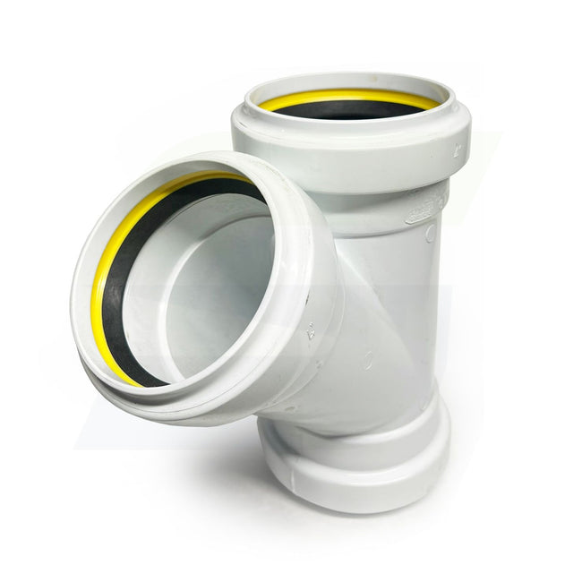 gasketed wye sewer fitting front angled view