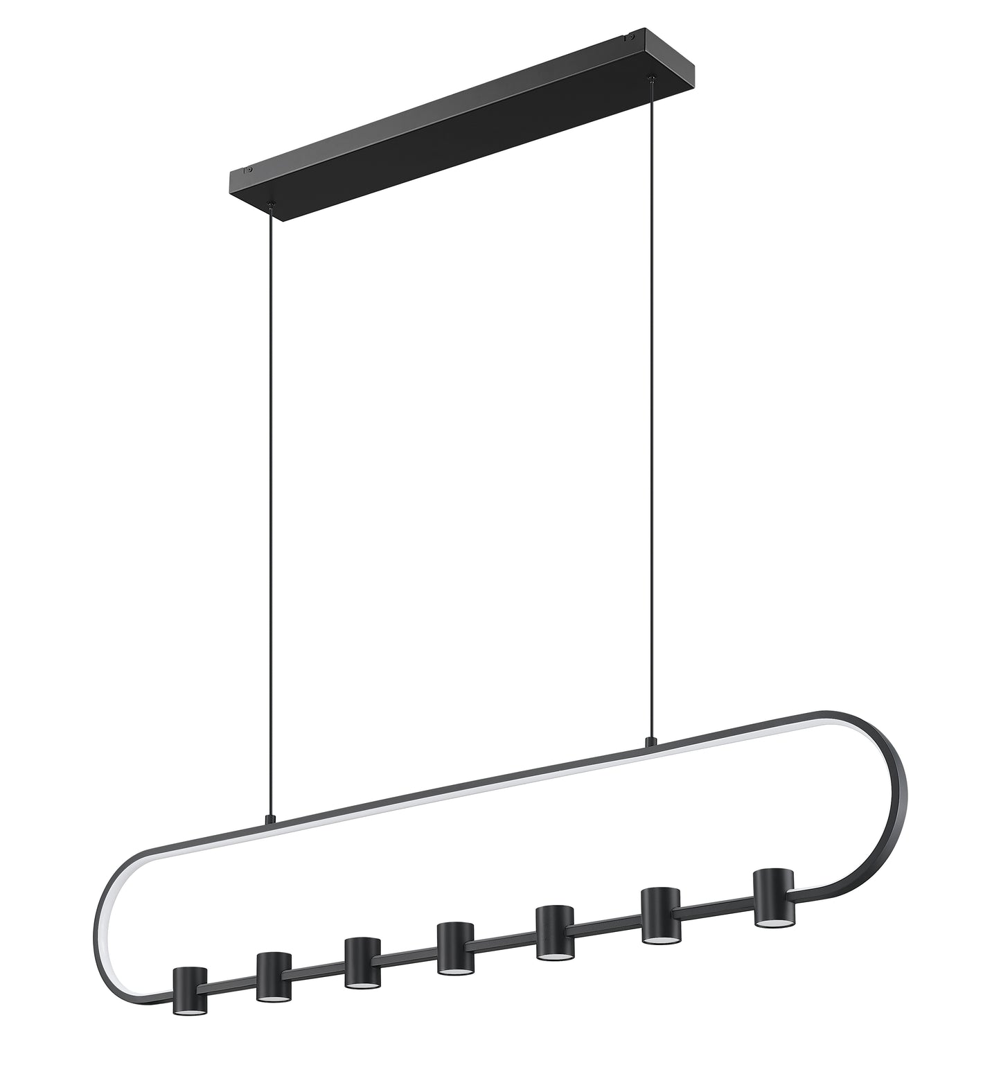 4101-54L-MB-LED - Saros 7 Light Linear 54" Chandelier - Matte Black