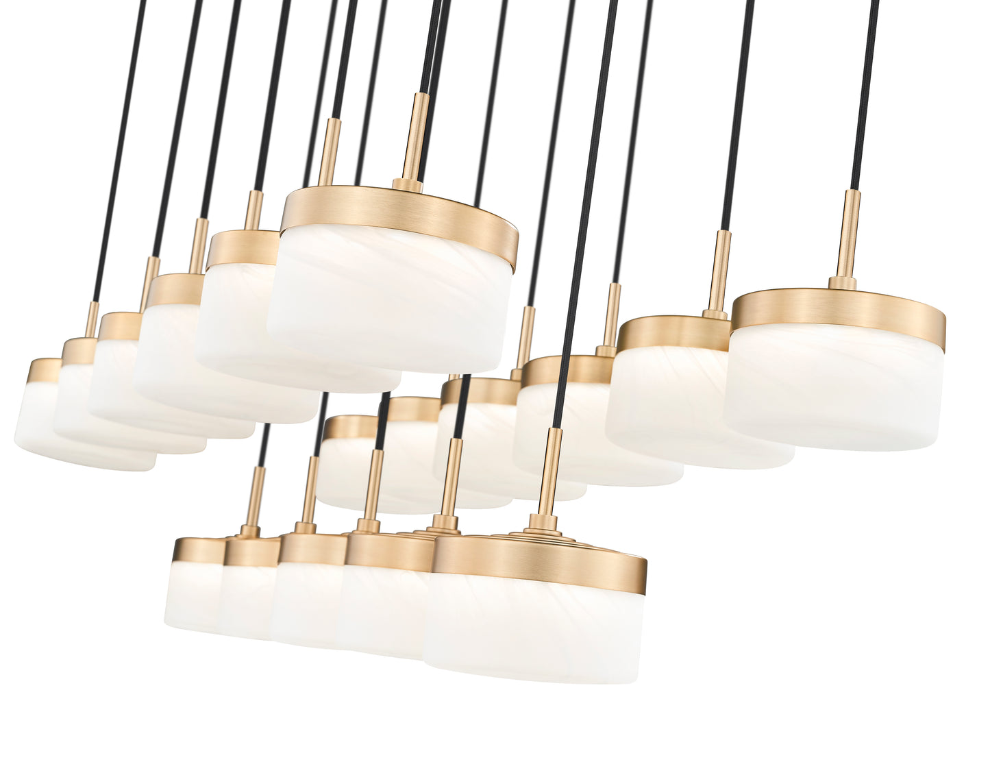 827P6-17L-MGLD-LED - Renaud 17 Light Linear 47" Chandelier - Modern Gold