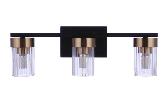11819FBSB3 - Bond Street 3 Light 19" Wide Vanity Light - Flat Black / Satin Brass