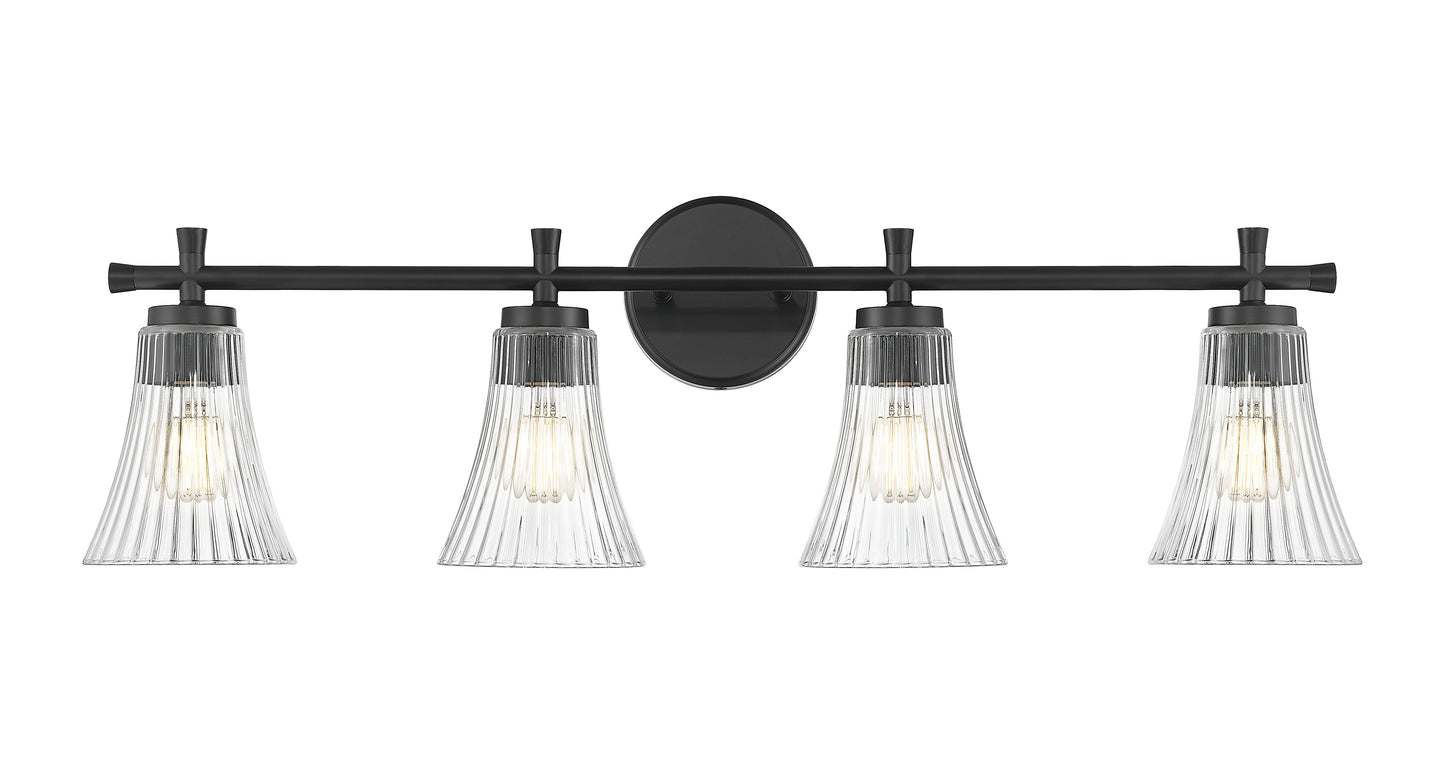 7519-4V-MB - Belle 4 Light 32" Vanity - Matte Black