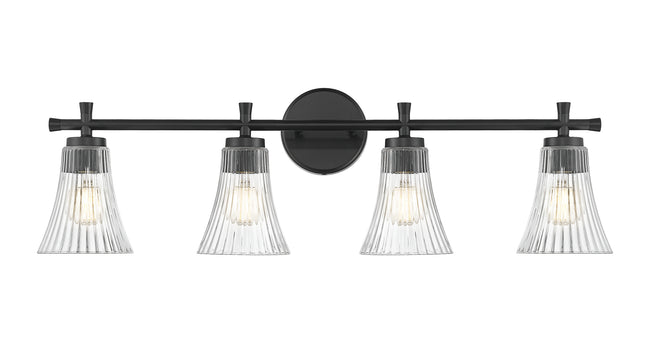 7519-4V-MB - Belle 4 Light 32" Vanity - Matte Black