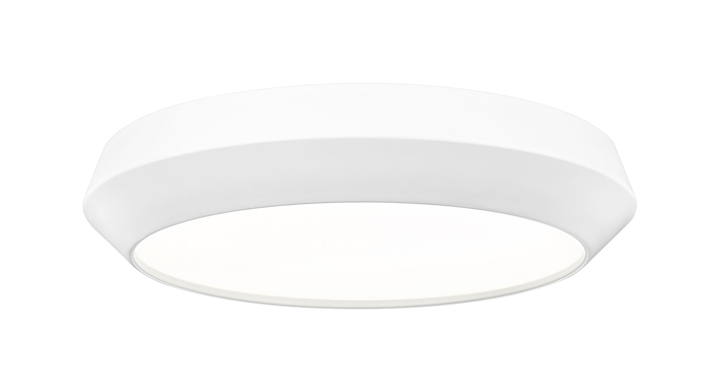 7701F16-MW-LED - Quasars 1 Light Flush 16" Mount - Matte White