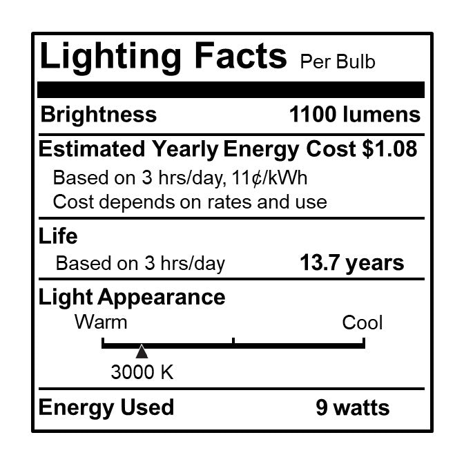 776914 - Dimmable Clear A19 LED Light Bulb - 9 Watt - 3000K - 4 Pack
