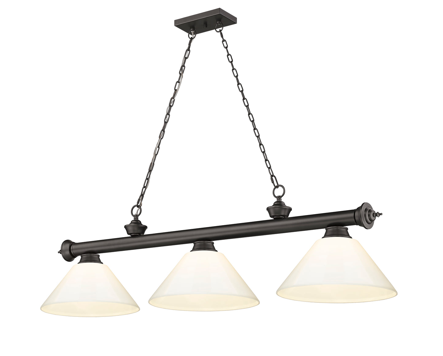 2306-3BRZ-PWH - Cordon 3 Light 57" Billiard - Bronze