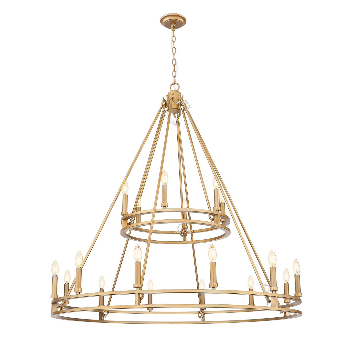 4005-18SBR - Dennison 18 Light 48" Chandelier - Signature Brass