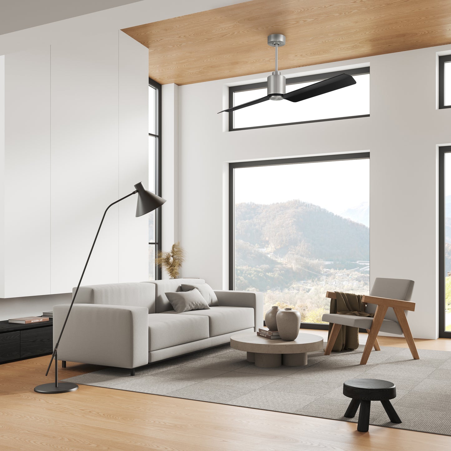 SLK56BNK2 - Sleek 56" 2 Blade Indoor Outdoor Ceiling Fan - Brushed Nickel