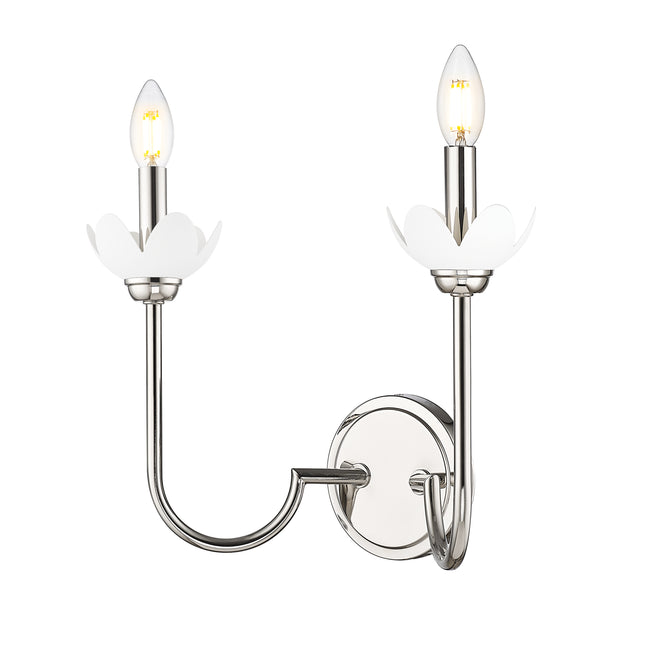 352-2S-PN - Allistair 2 Light Wall 12" Sconce - Polished Nickel