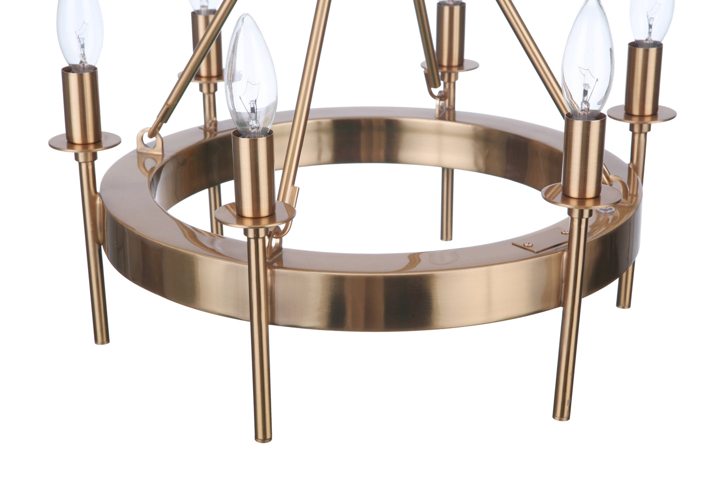 54356-SB - Larrson 6 Light 18" Wide Semi Flush Mount - Satin Brass