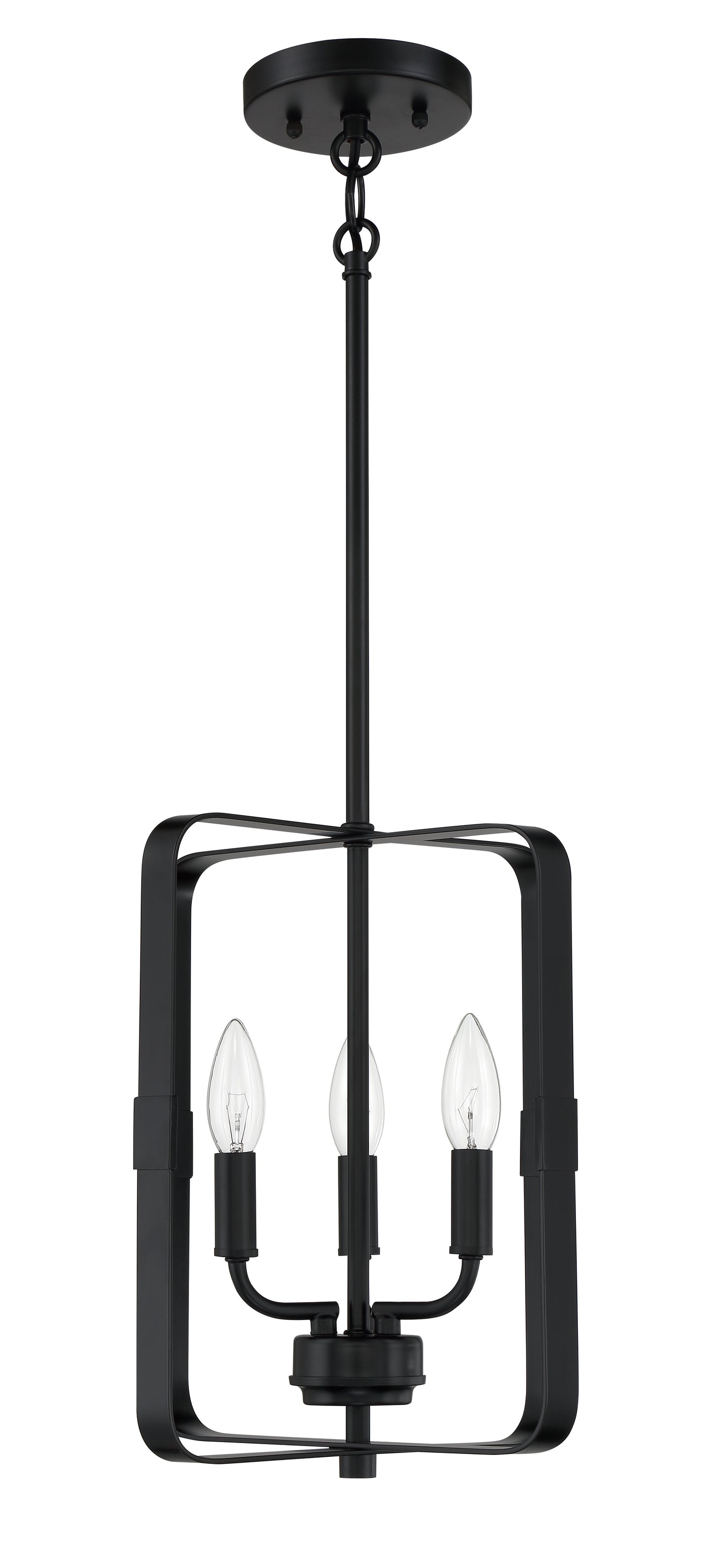 56033-FB - Stowe 3 Light 12" Wide Foyer Light - Flat Black