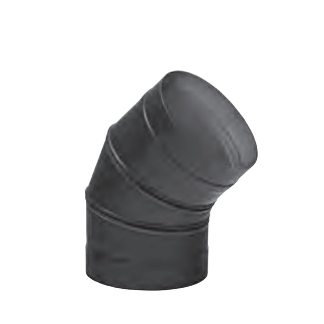 8SW45 - 8" Black Single Wall Stove Pipe 45 Degree Elbow
