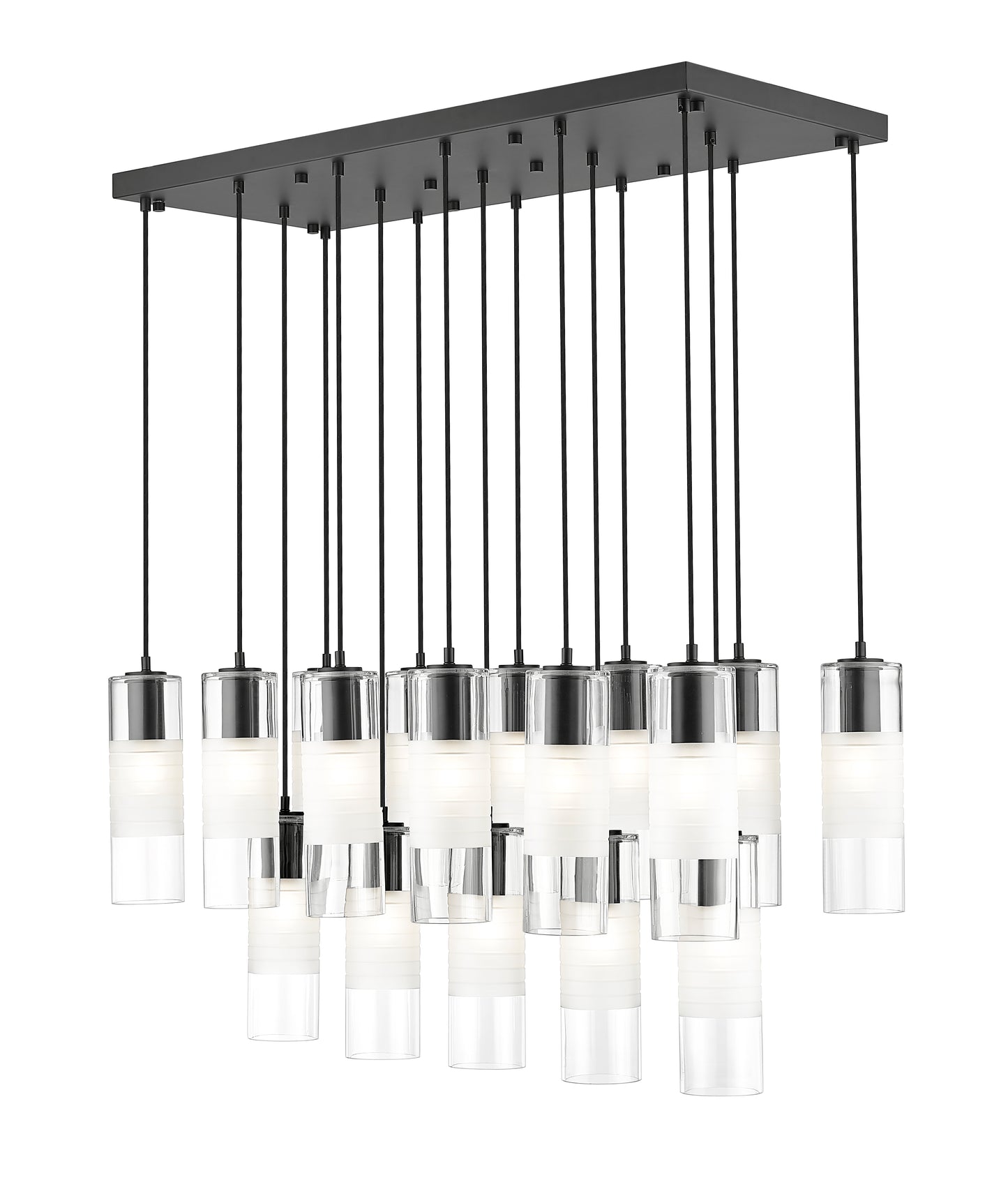 824P-17L-MB - Alton 17 Light Linear 42" Chandelier - Matte Black