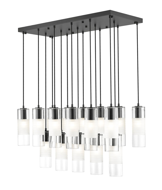 824P-17L-MB - Alton 17 Light Linear 42" Chandelier - Matte Black